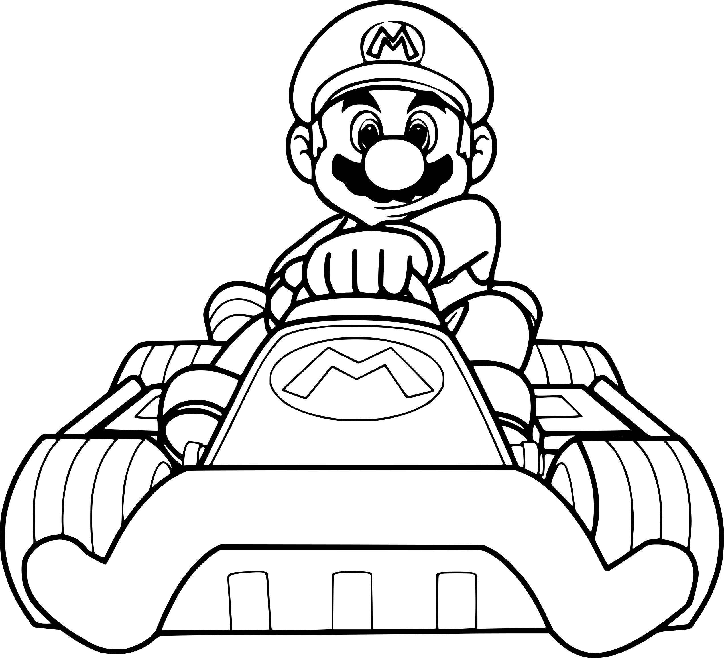 coloring pages mario kart