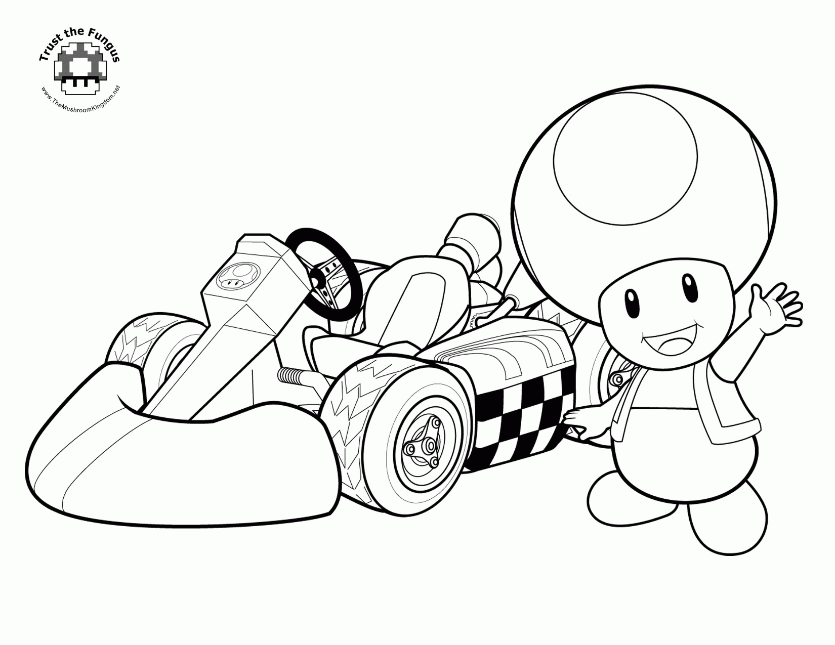 mario kart characters coloring pages