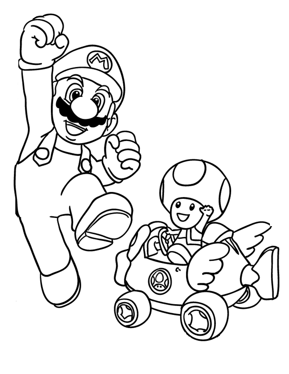 mario kart coloring pages for kids printable