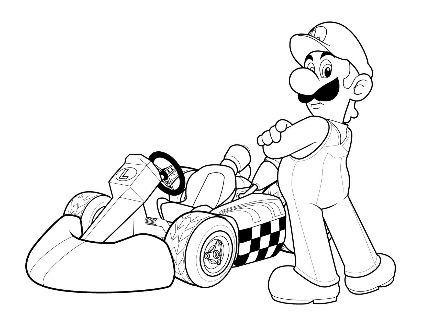 mario kart coloring pages