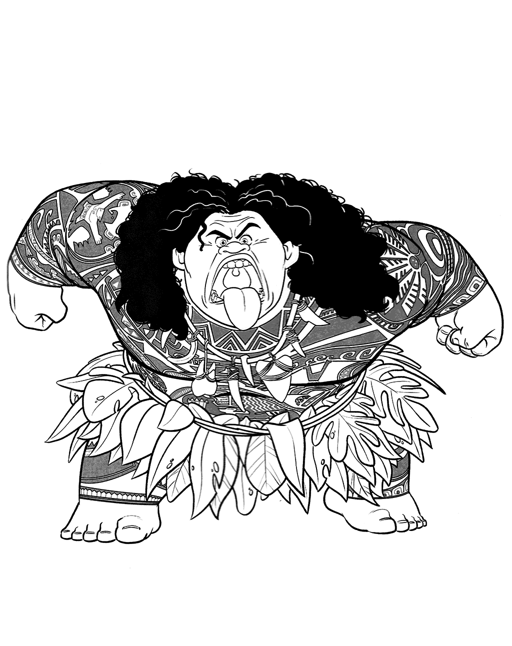 angry maui coloring pages