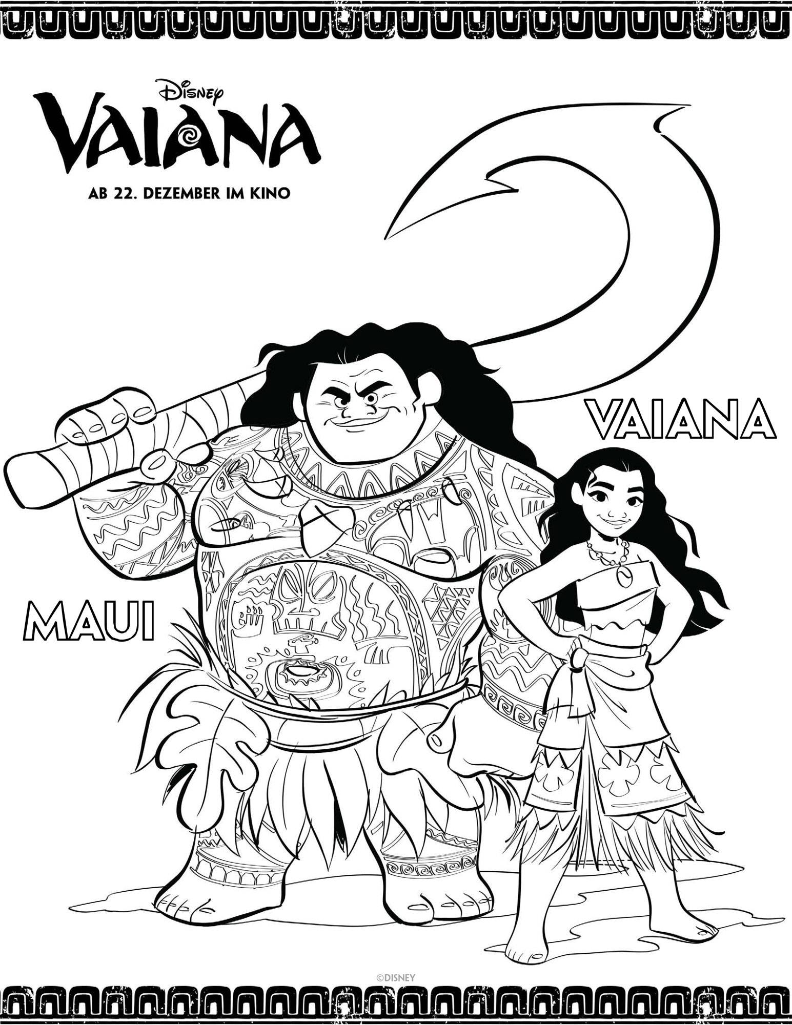 moana maui coloring pages