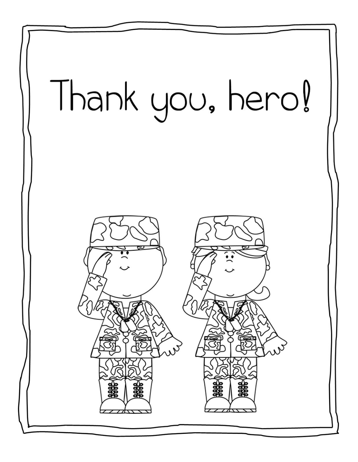 military thank you coloring pages