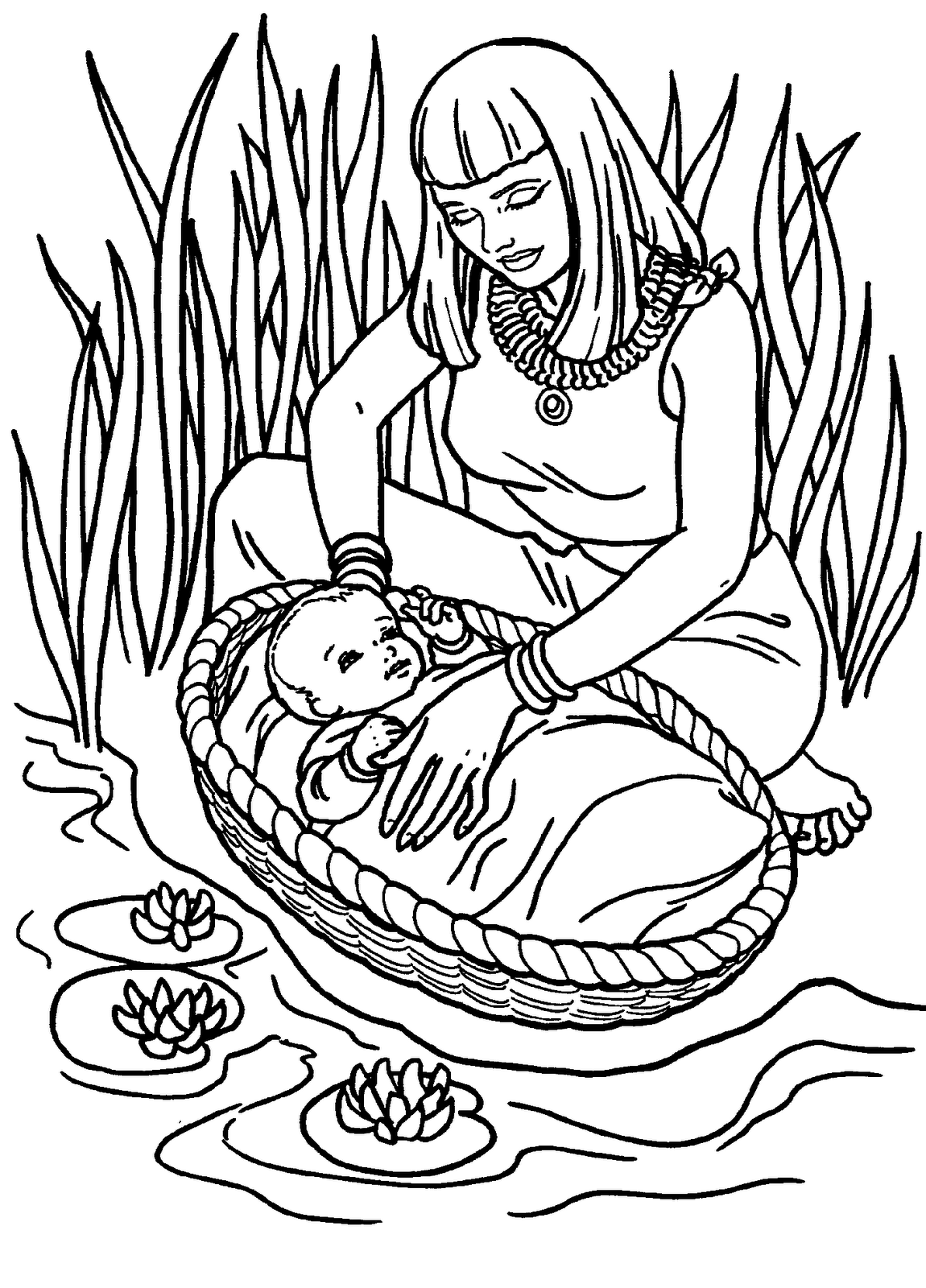 baby moses coloring pages