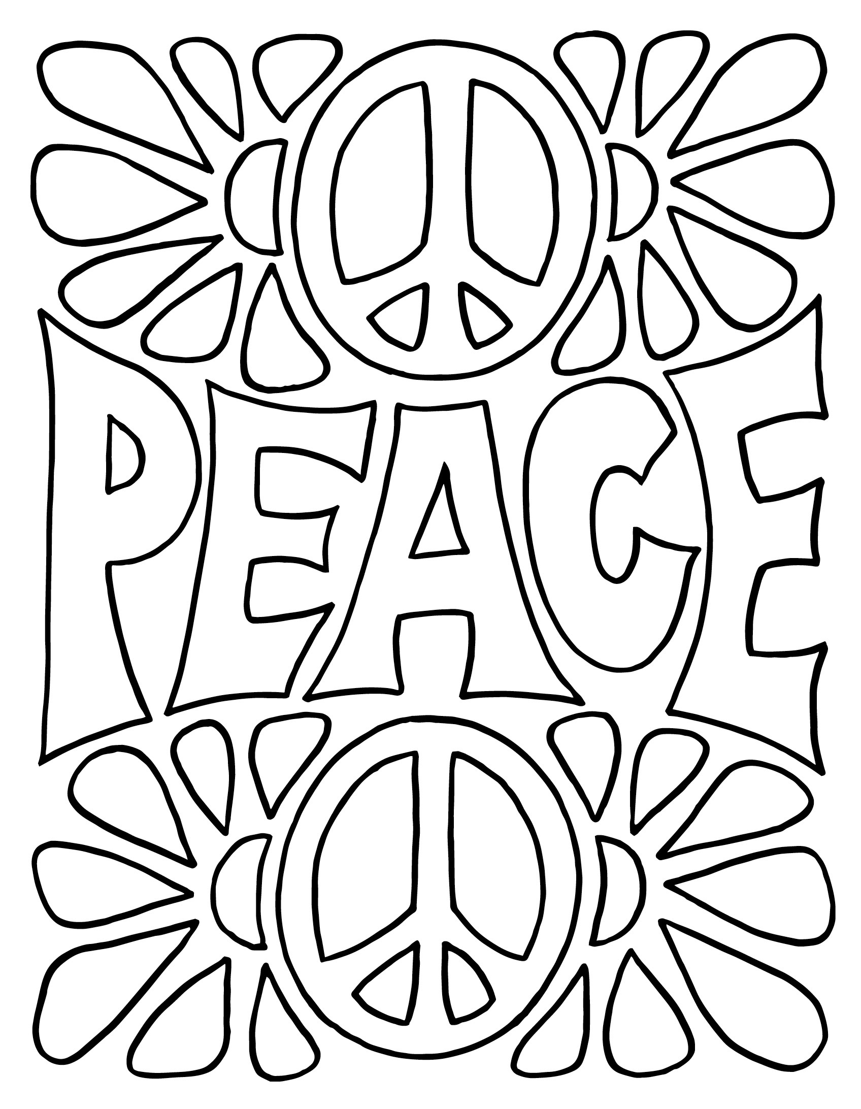 peace sign coloring pages