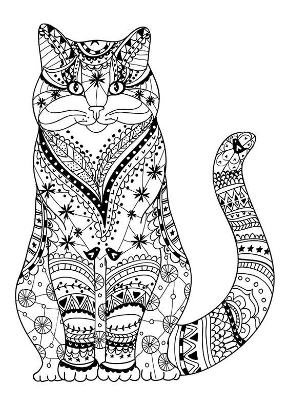 free printable cat coloring pages for adults