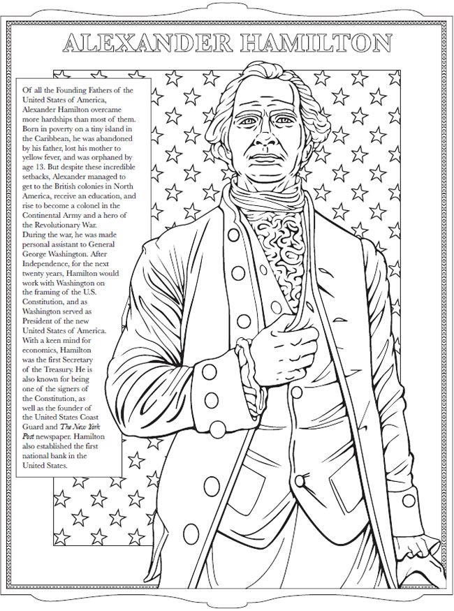 alexander hamilton coloring pages