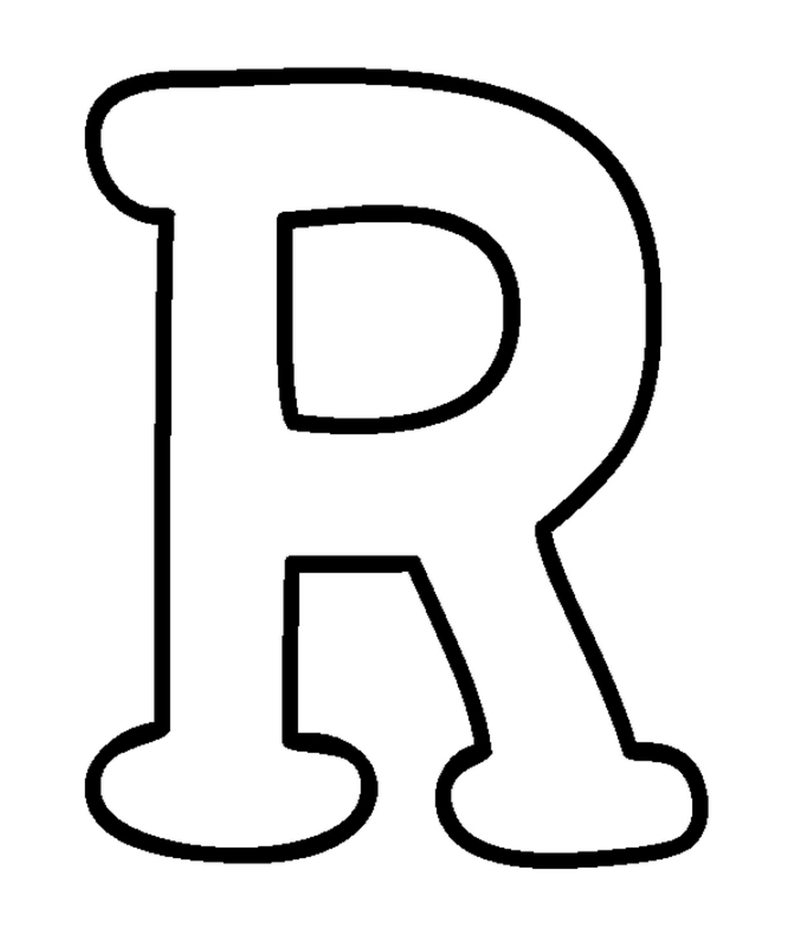 bubble letter r coloring pages