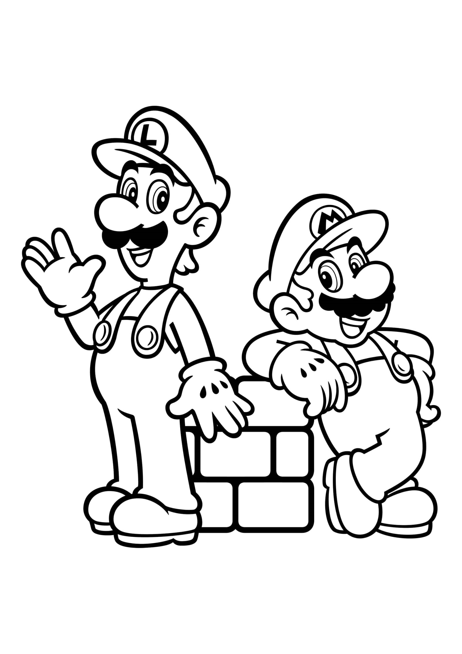 luigi and mario coloring pages