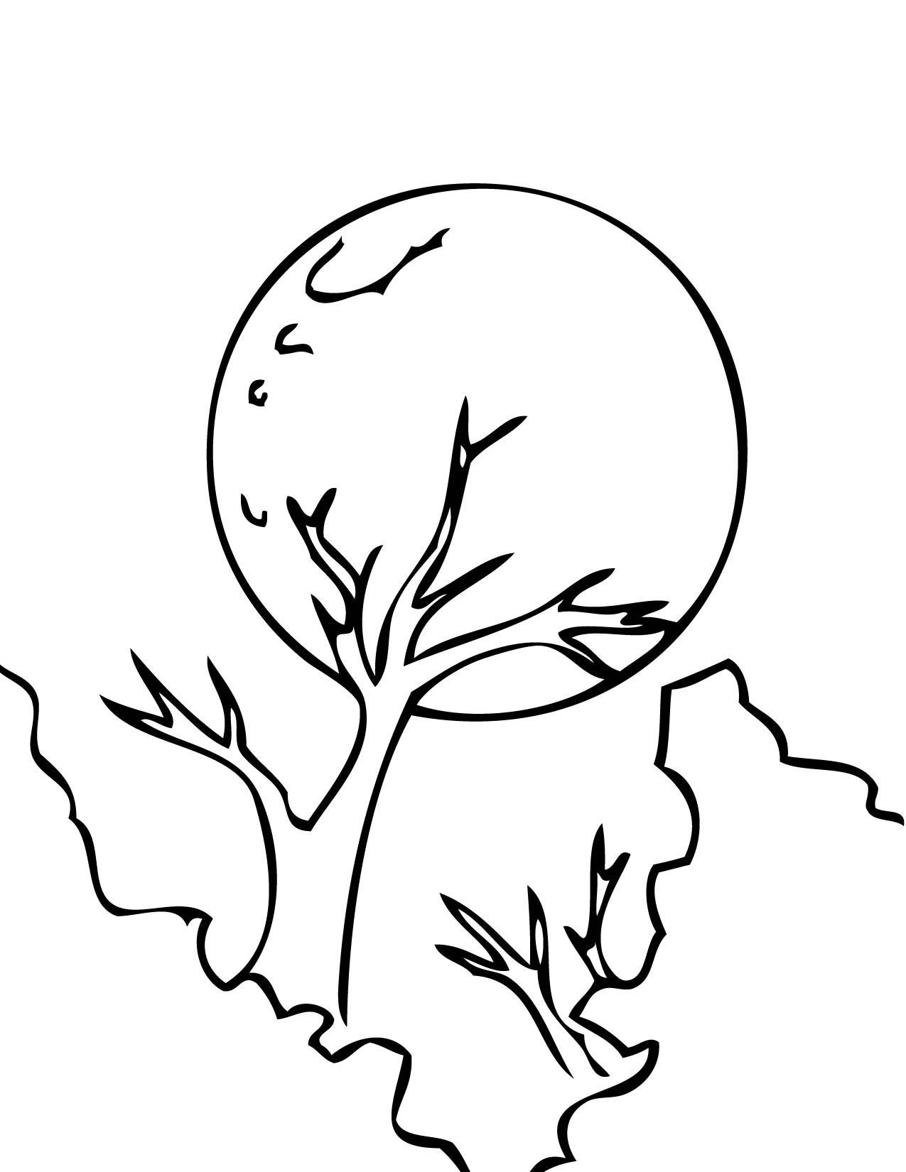 full moon coloring pages