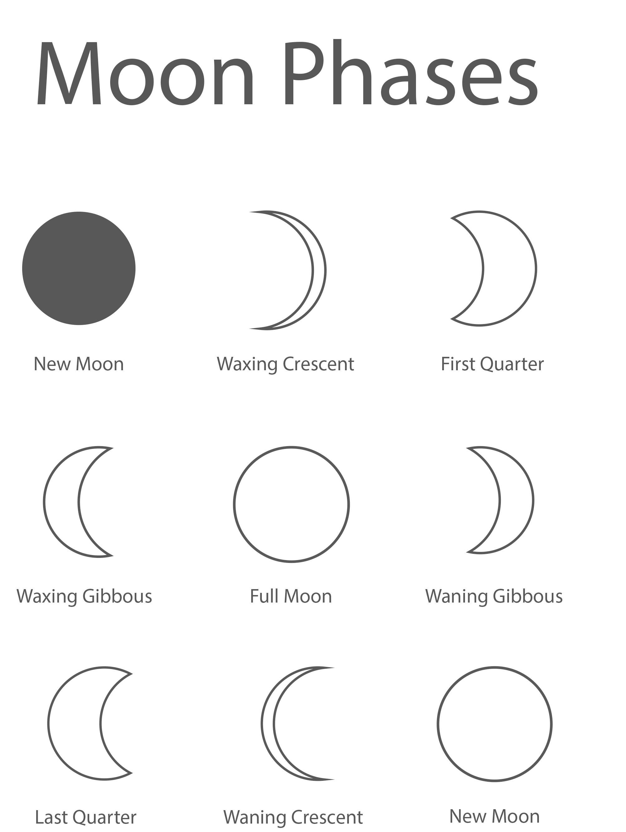 moon phases coloring pages