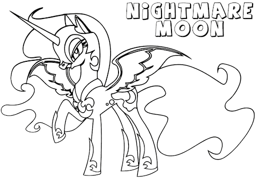 nightmare moon coloring pages