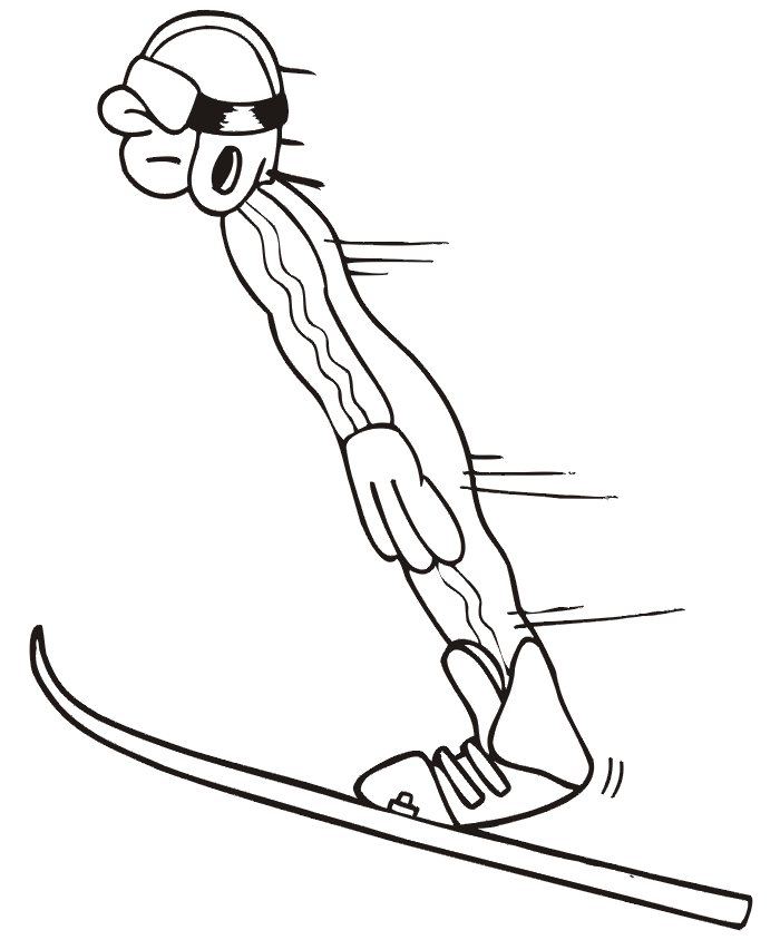 free printable ski jumping coloring pages