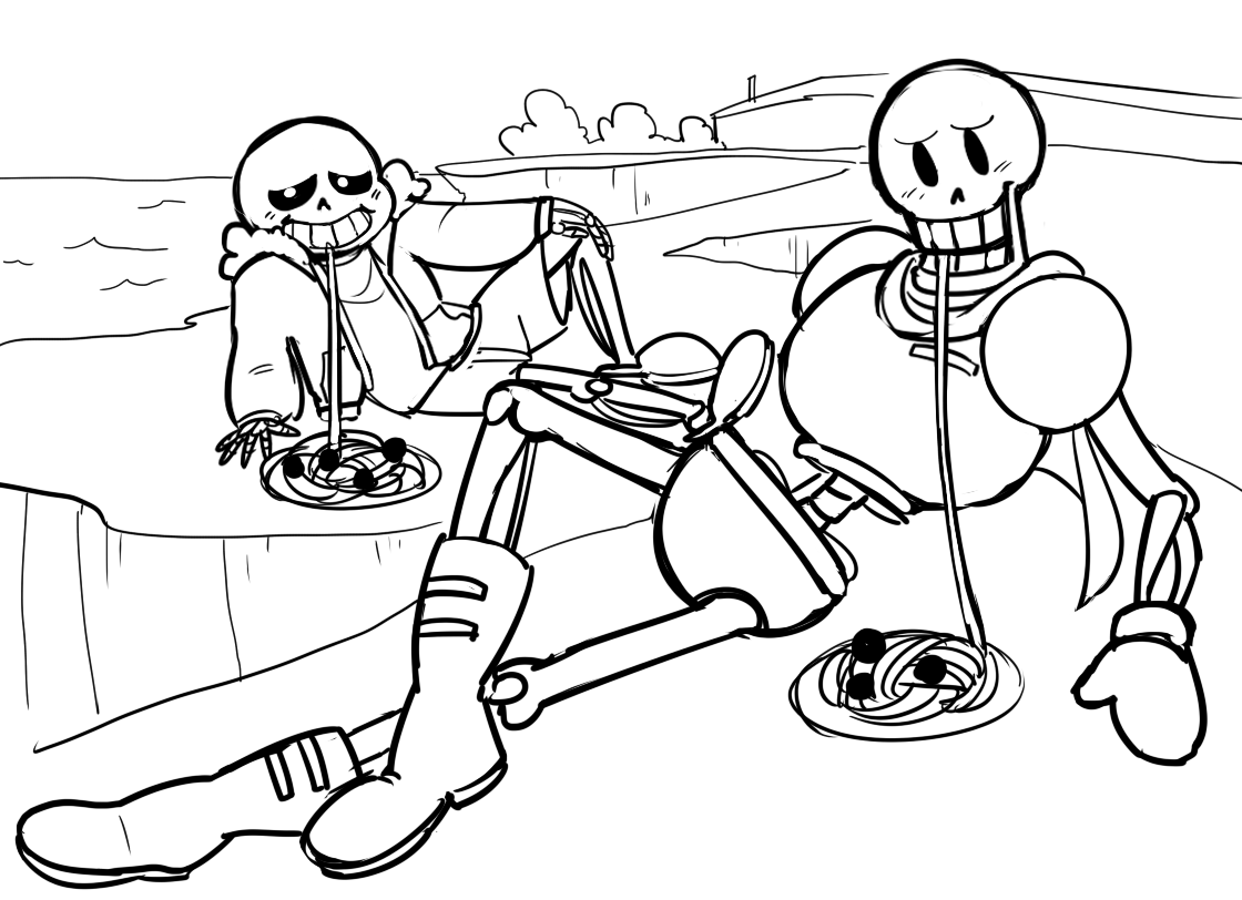 undertale coloring pages sans and papyrus