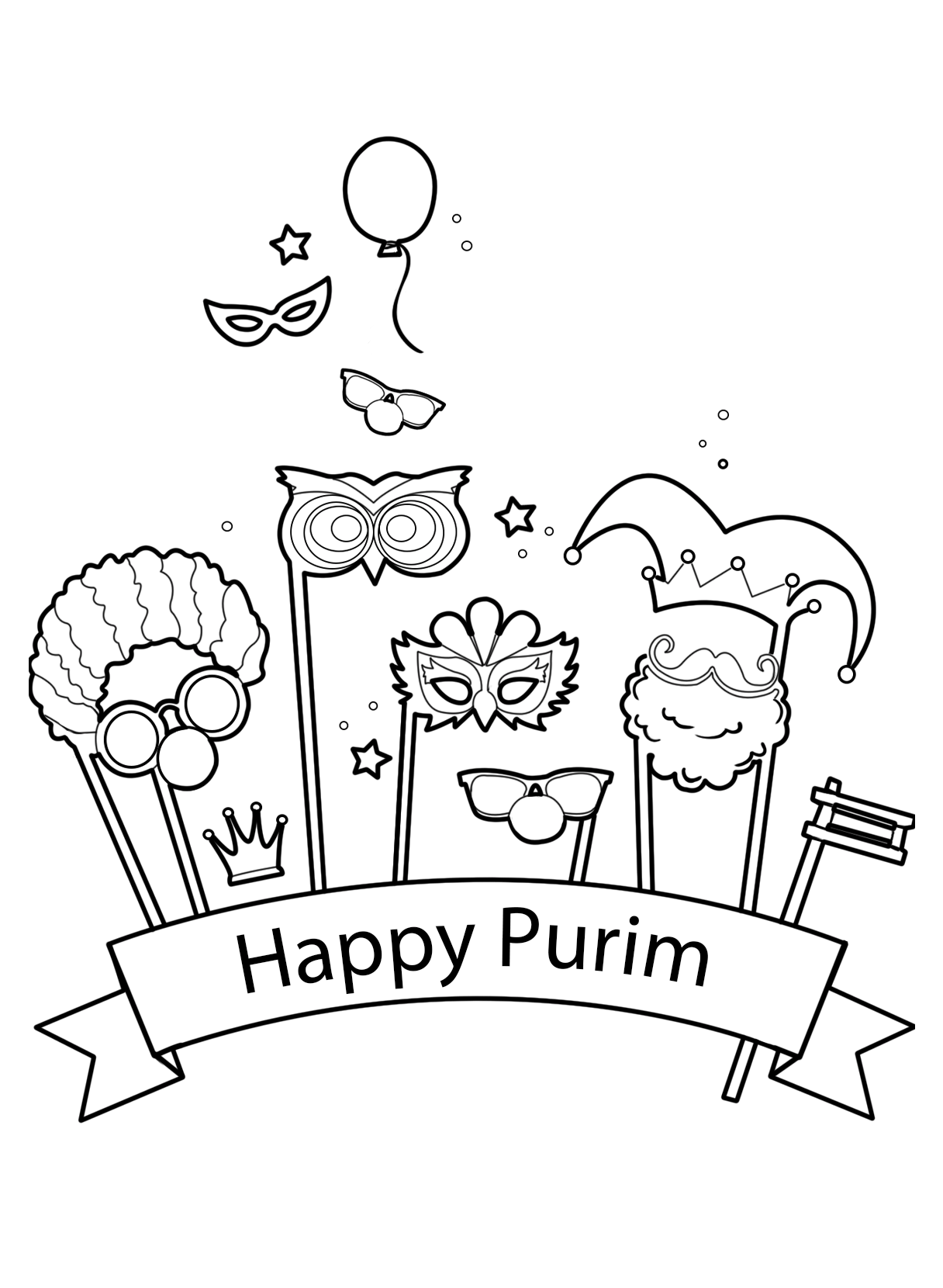 happy purim coloring pages