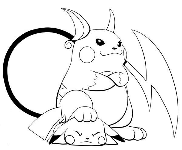 free raichu coloring pages