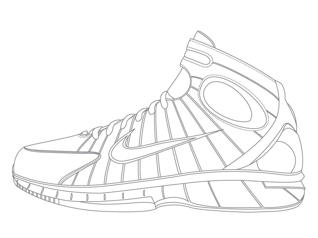 basketball shoes coloring pages