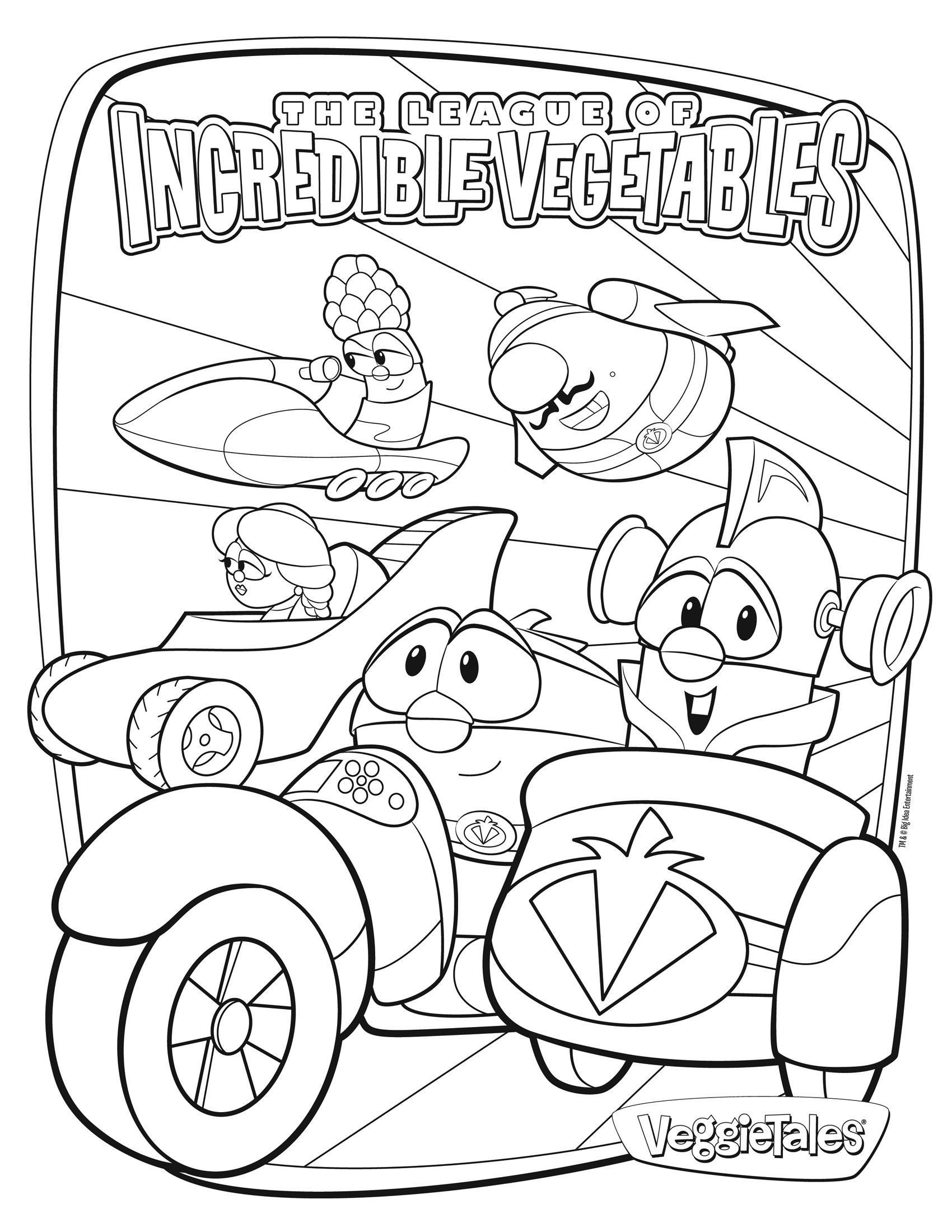 veggie tales coloring pages league of incredible vegetables