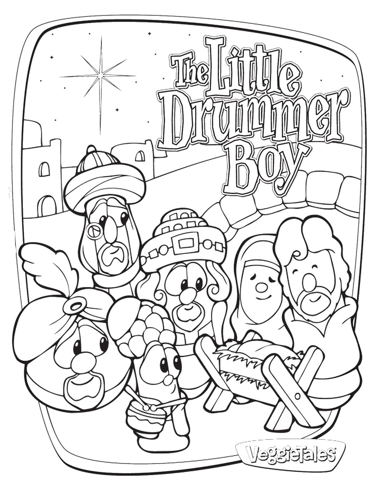 veggie tales little drummer boy coloring pages