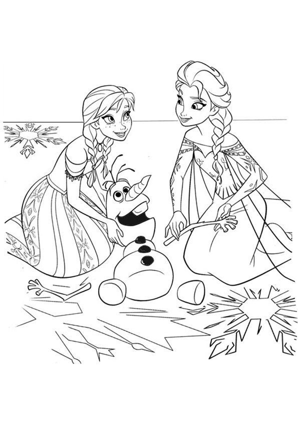 frozen coloring pages free