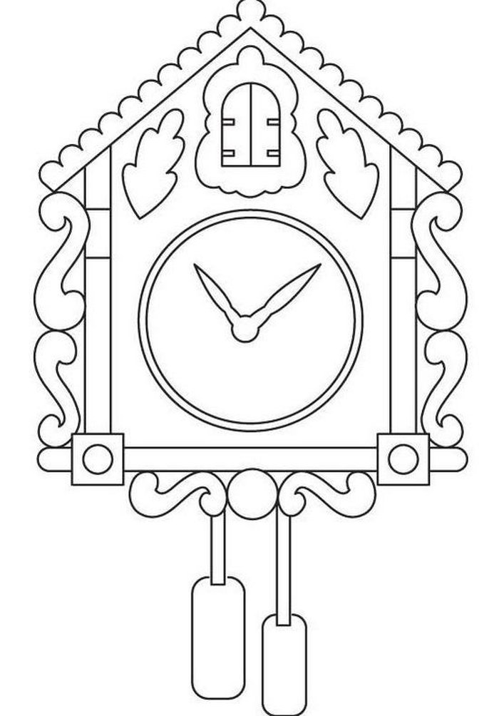 fun wall alarm clock coloring page