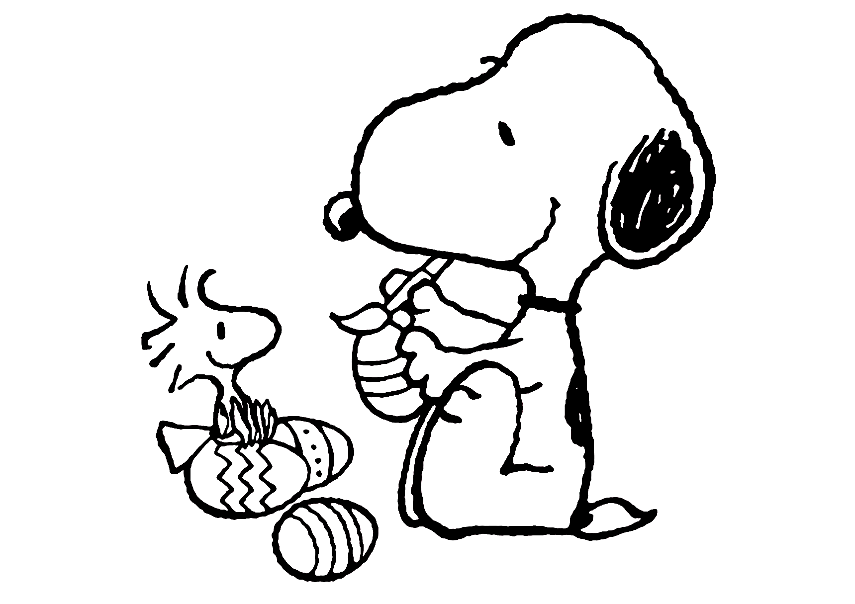 easter snoopy coloring pages