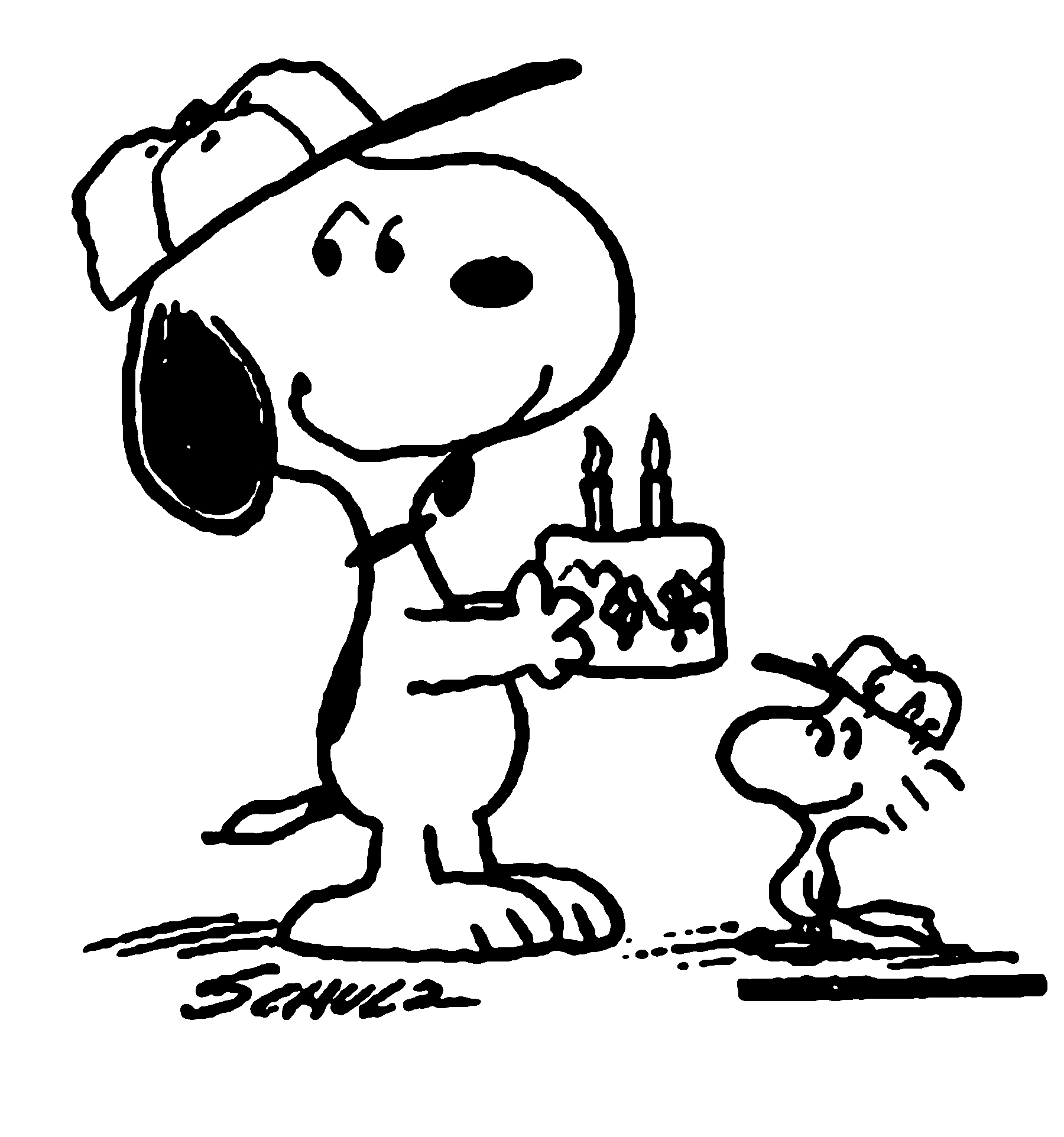 snoopy and woodstock coloring pages