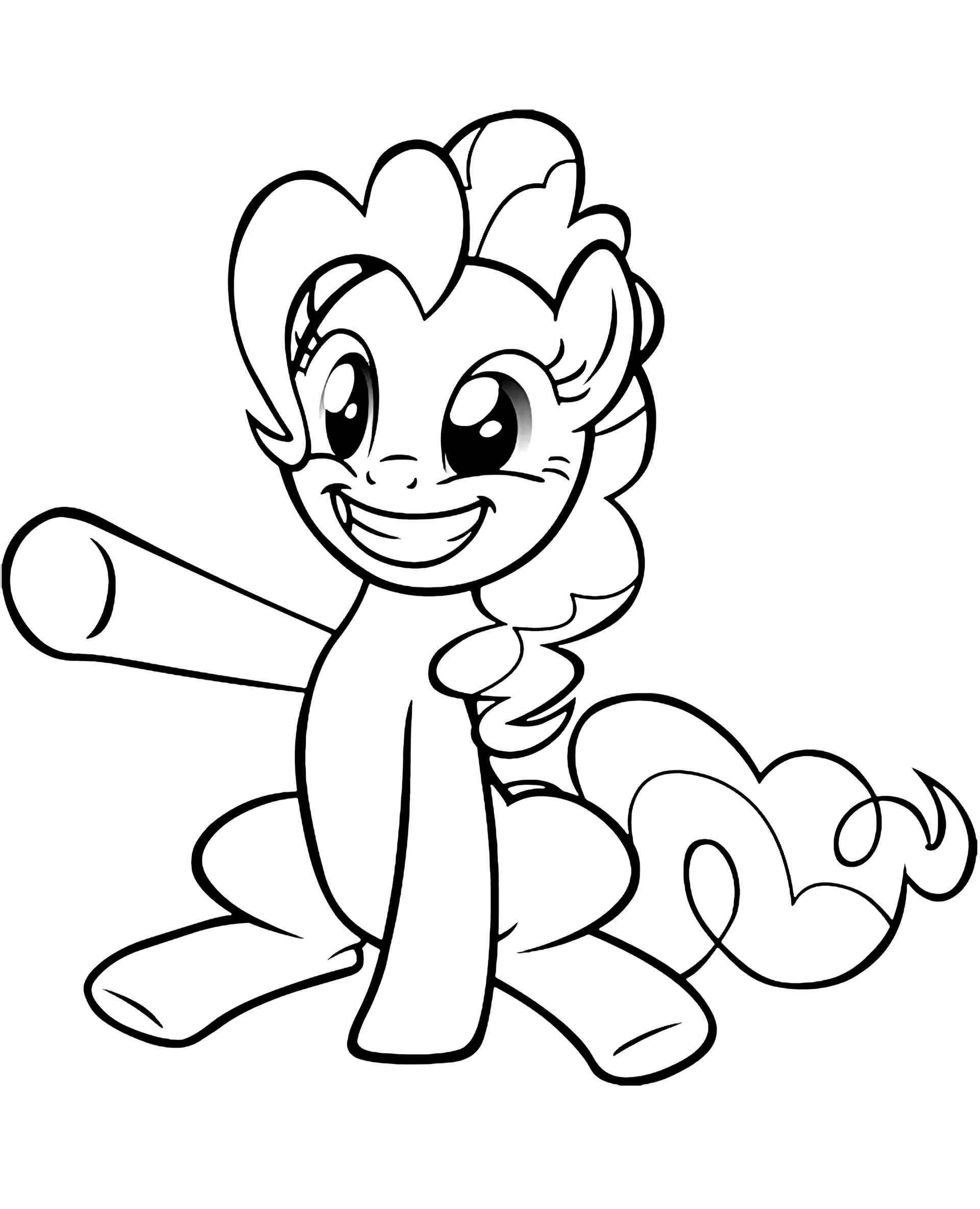 coloring page of laughing pony pinkie pie