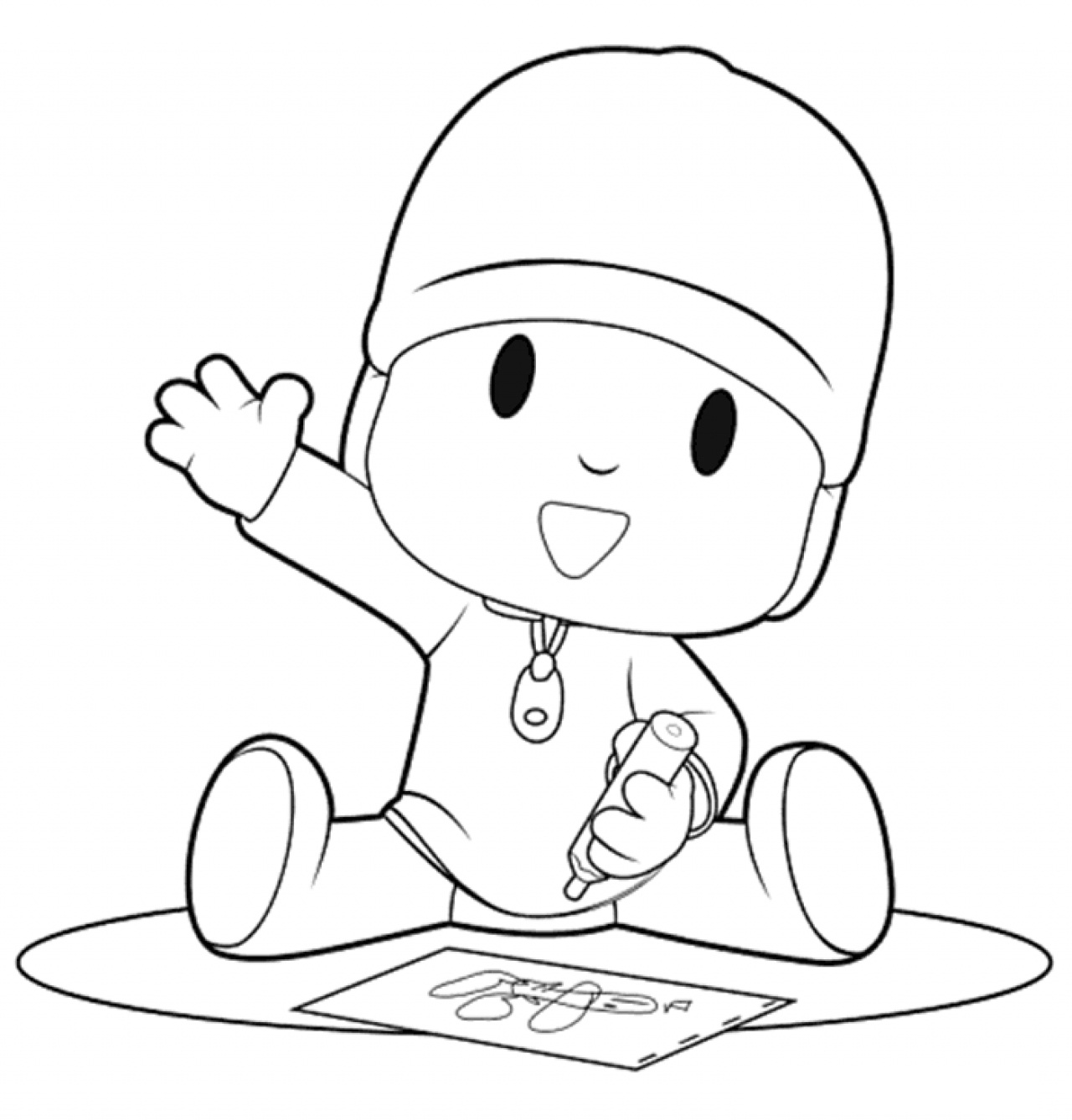 pocoyo coloring pages color guide