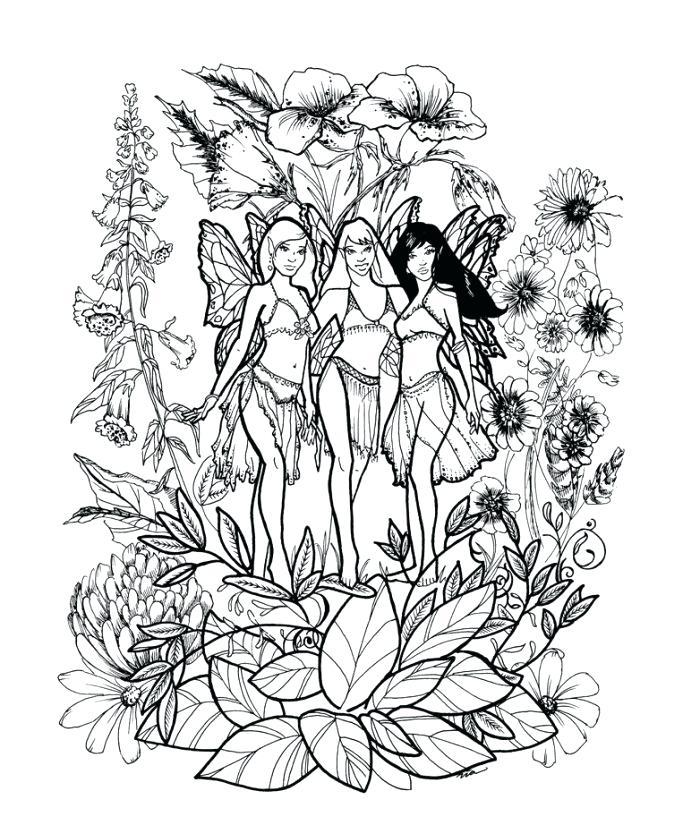 garden fairy coloring pages