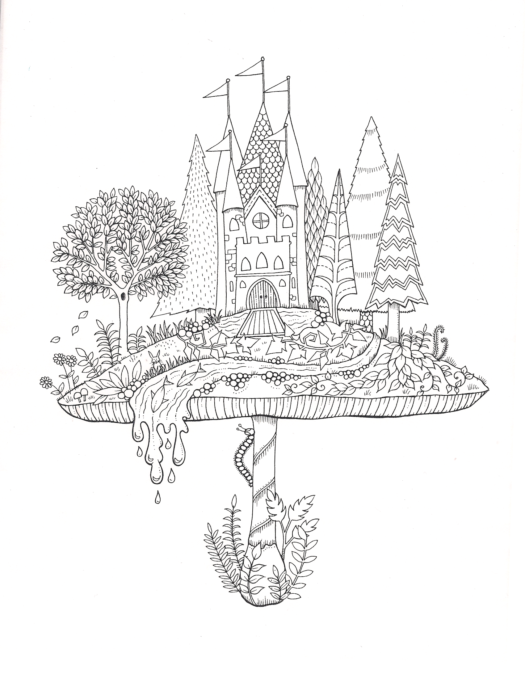 enchanted forest coloring book pages