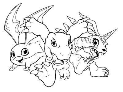 digimon anime coloring book pages