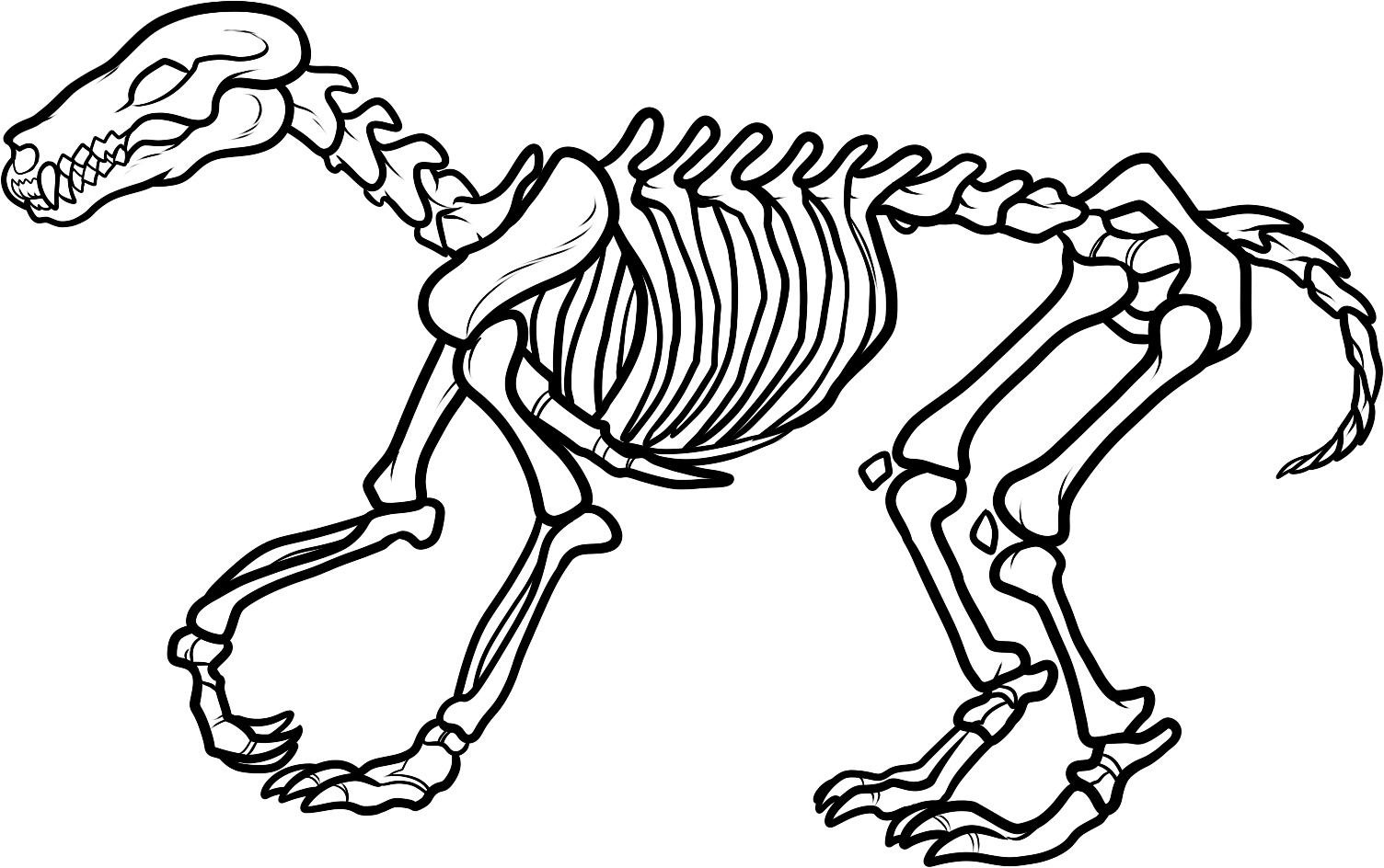 dinosaur skeleton coloring pages