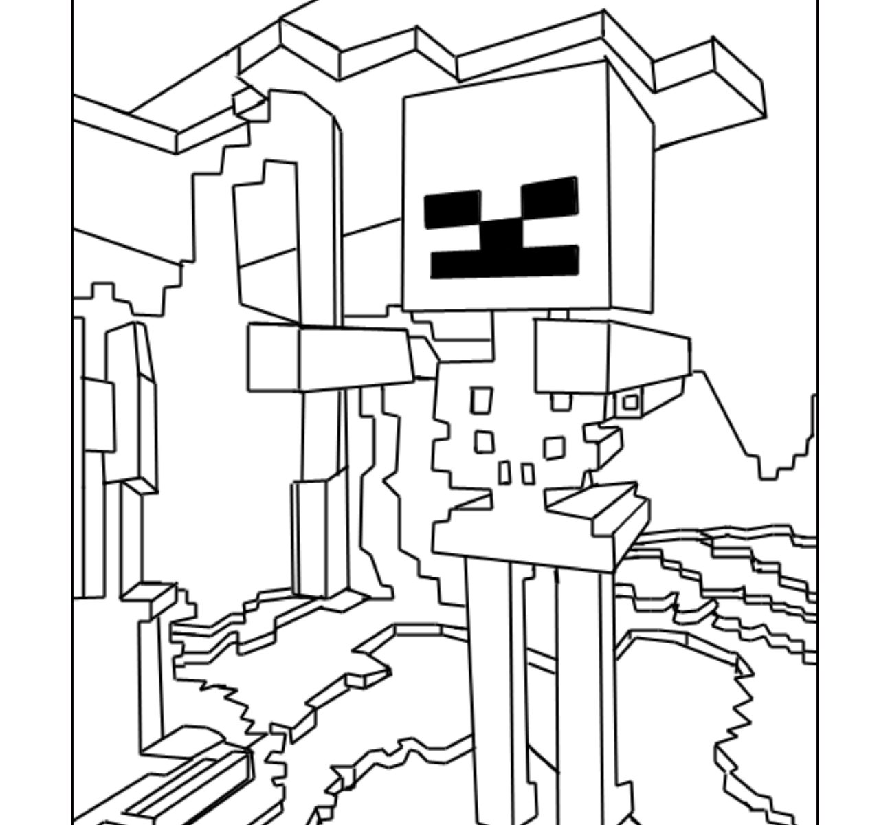 minecraft skeleton coloring pages