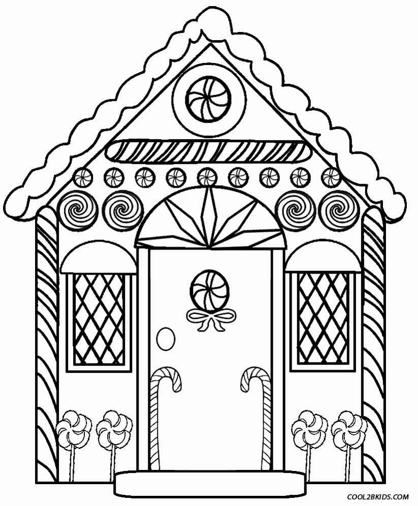 gingerbread house coloring pages printable