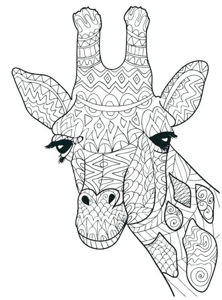 giraffe head coloring pages