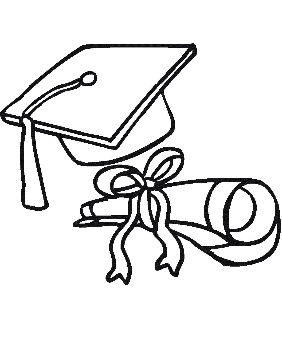 graduation cap coloring pages