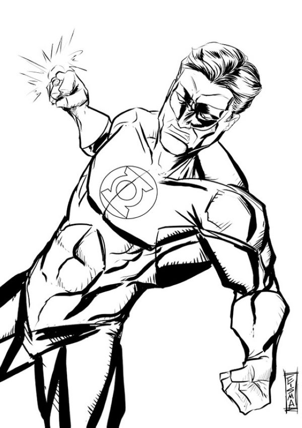 green lantern coloring sheet superhero