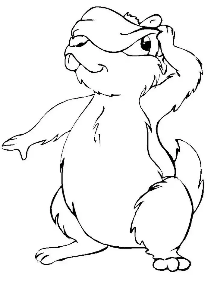 free printable groundhog coloring page