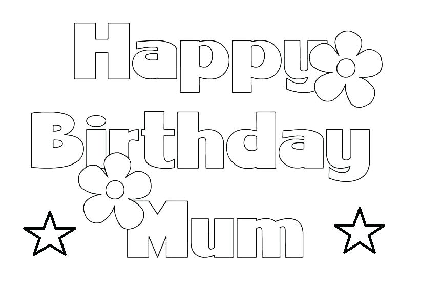 happy birthday coloring pages for mom