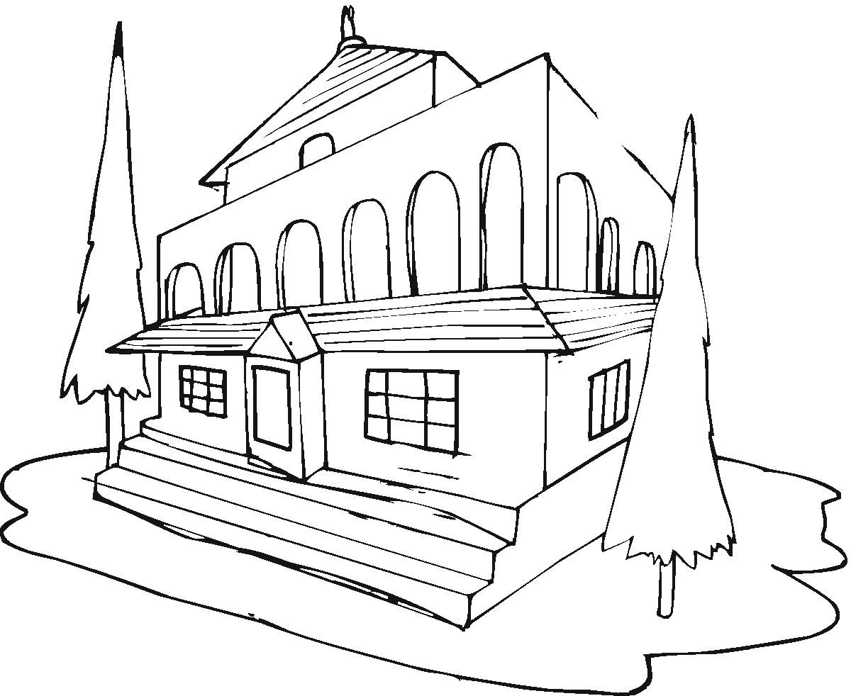 haunted house coloring pages