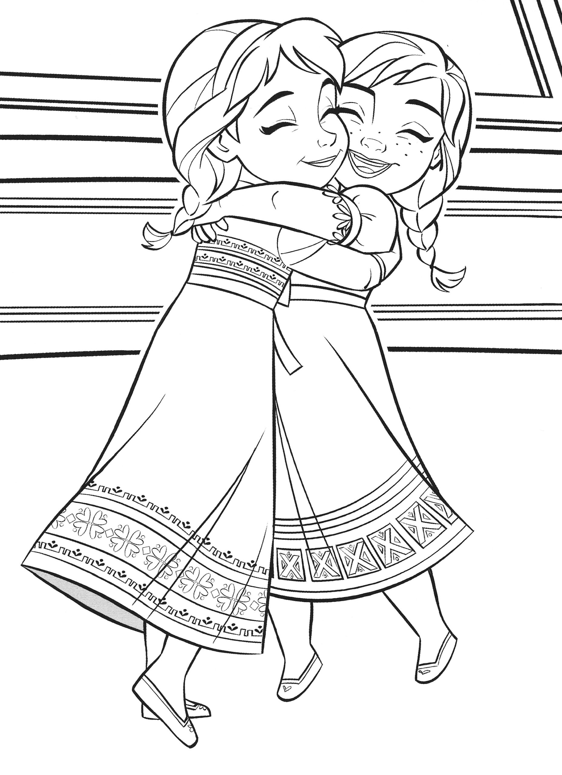 baby elsa and anna coloring pages