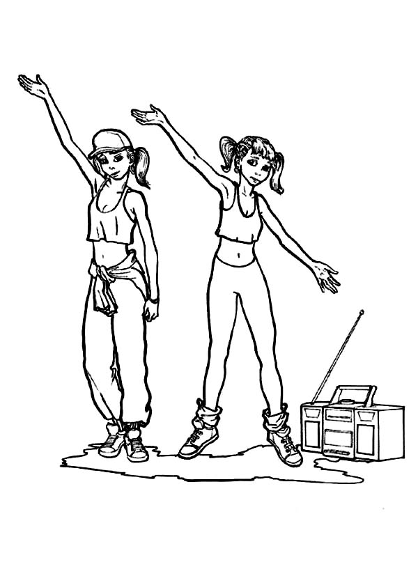 hip hop dance coloring pages