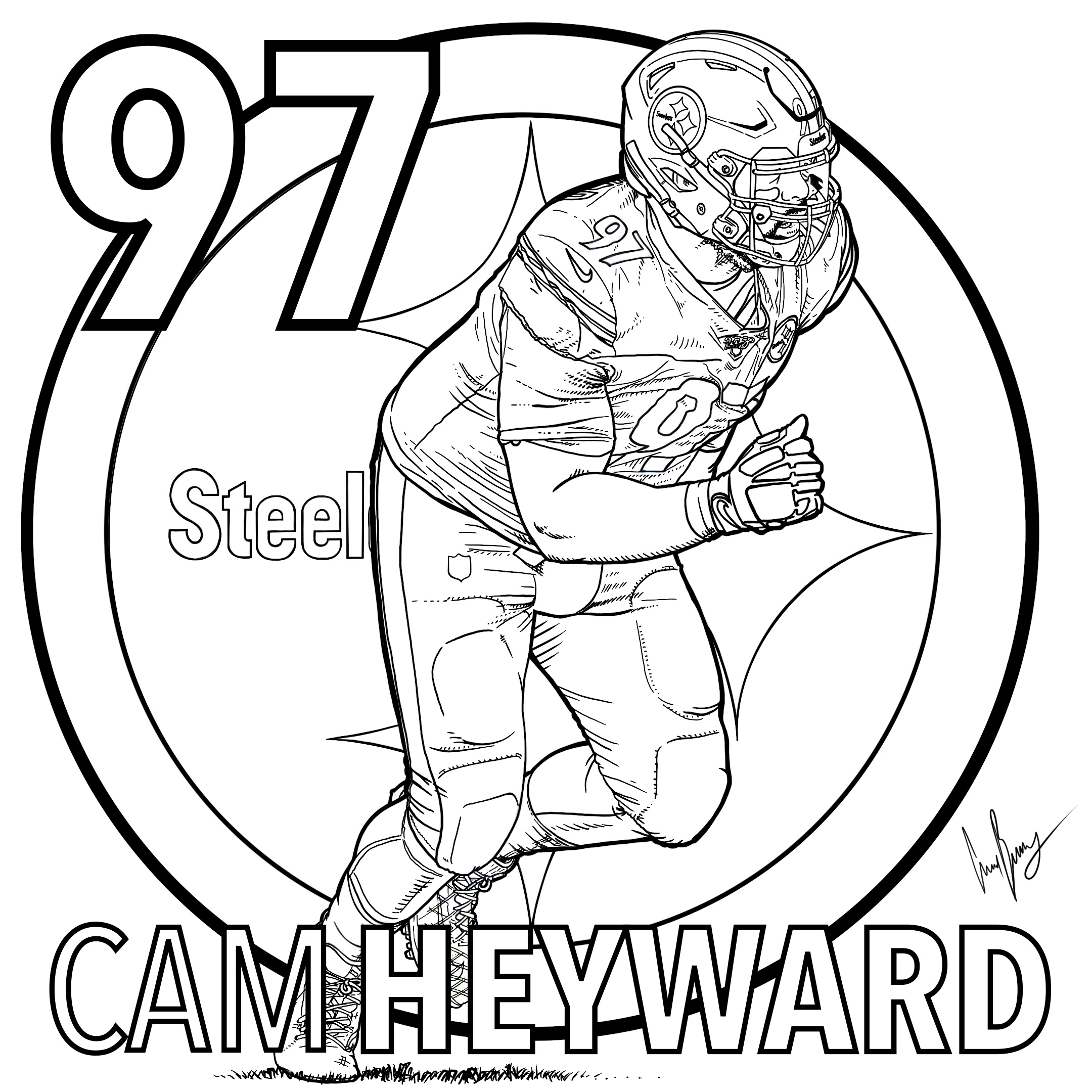 heyward pittsburgh steelers coloring pages