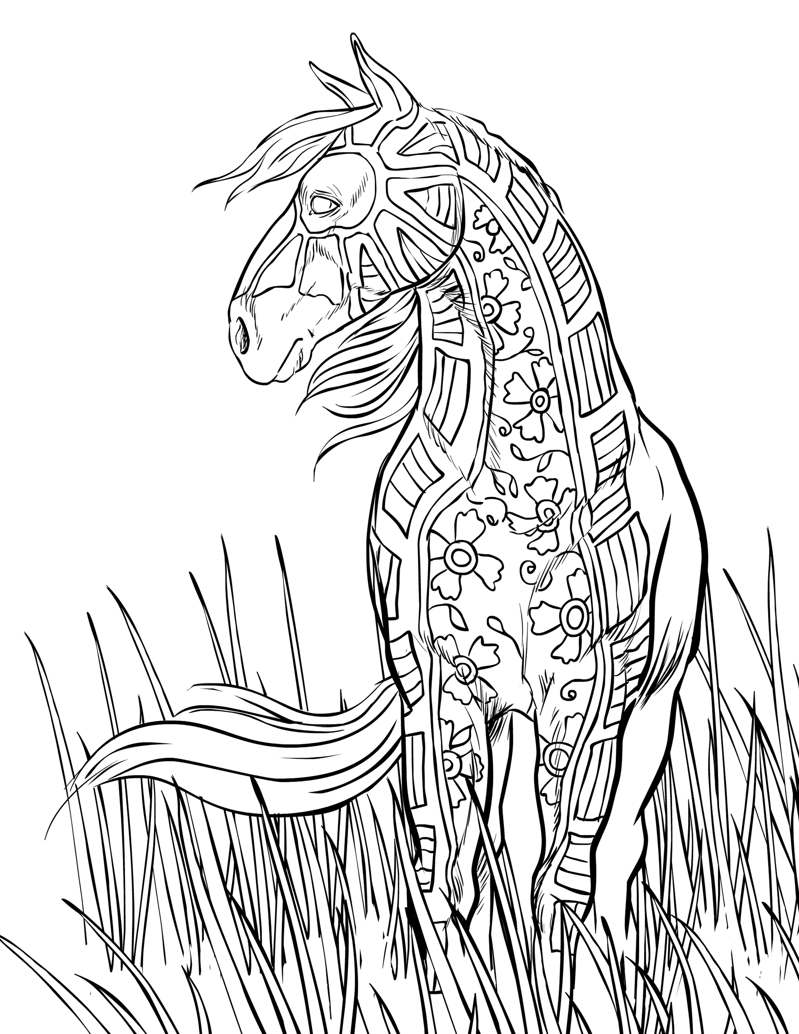 horse coloring pages for adults