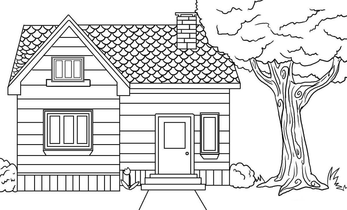 house coloring pages online