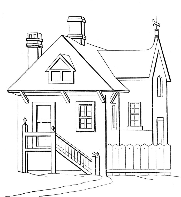 house coloring pages printable