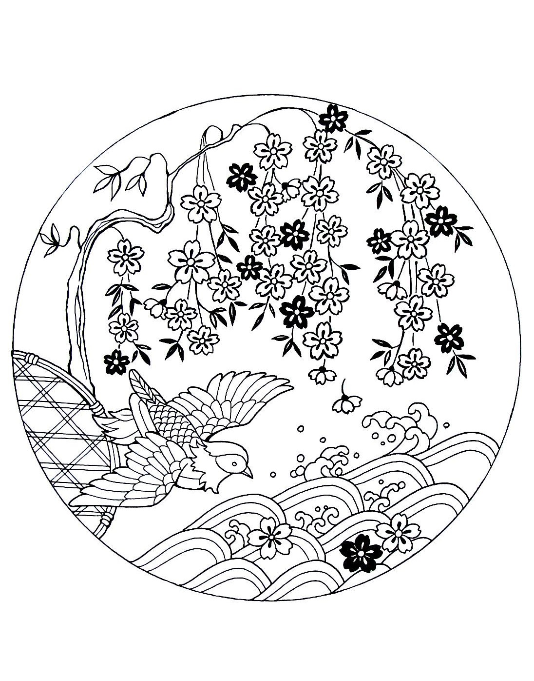 japanese coloring pages for adults