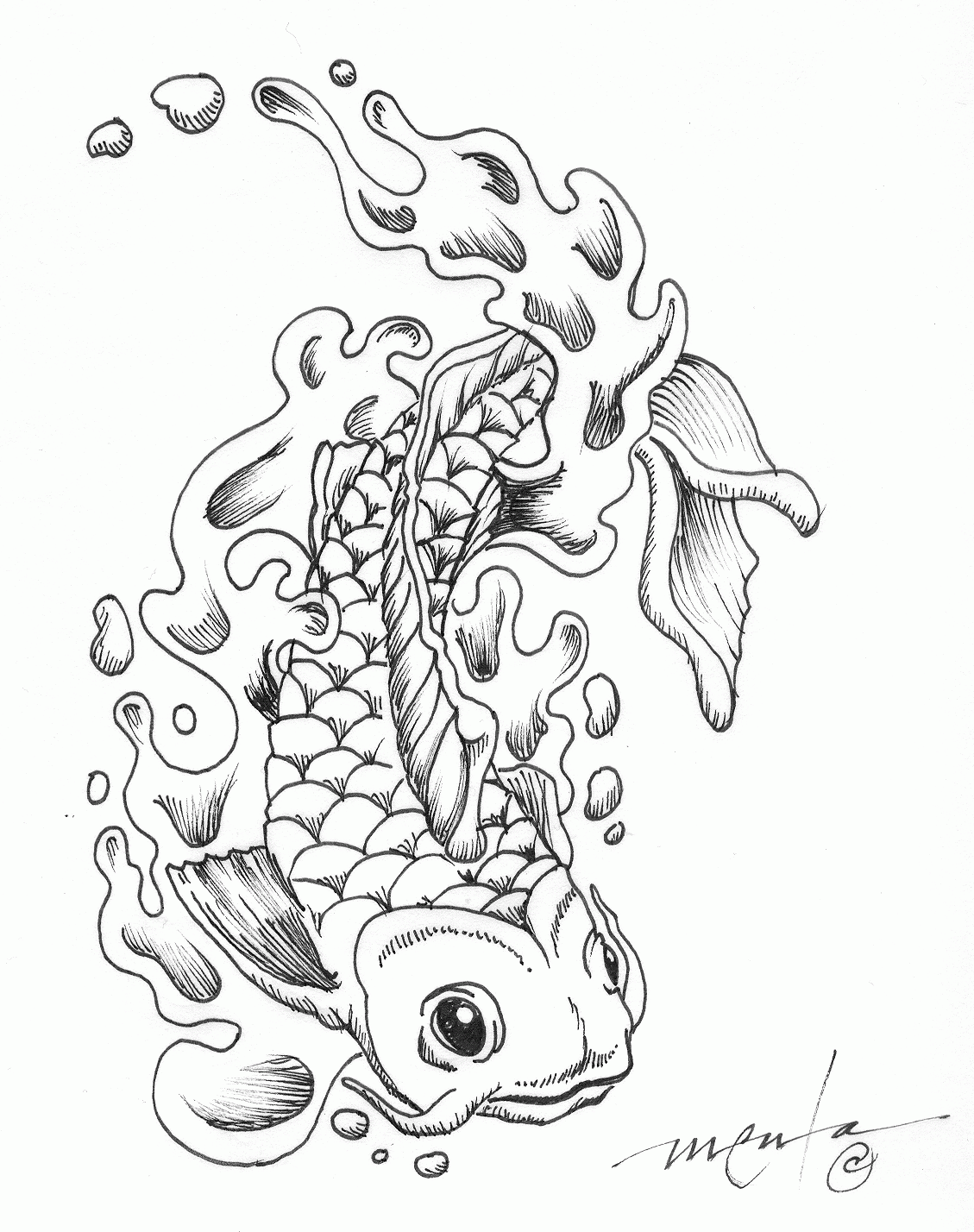 japanese koi fish coloring pages