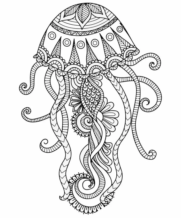 jellyfish coloring pages for adults